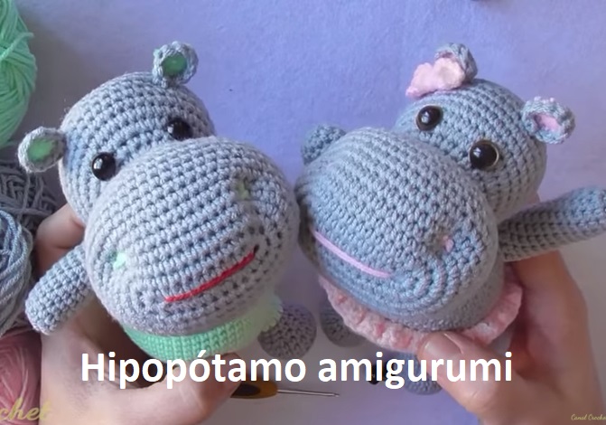 Hipopótamo amigurumi