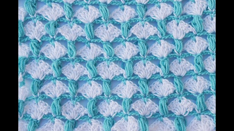 Tutorial crochet Puntos abanico mixto