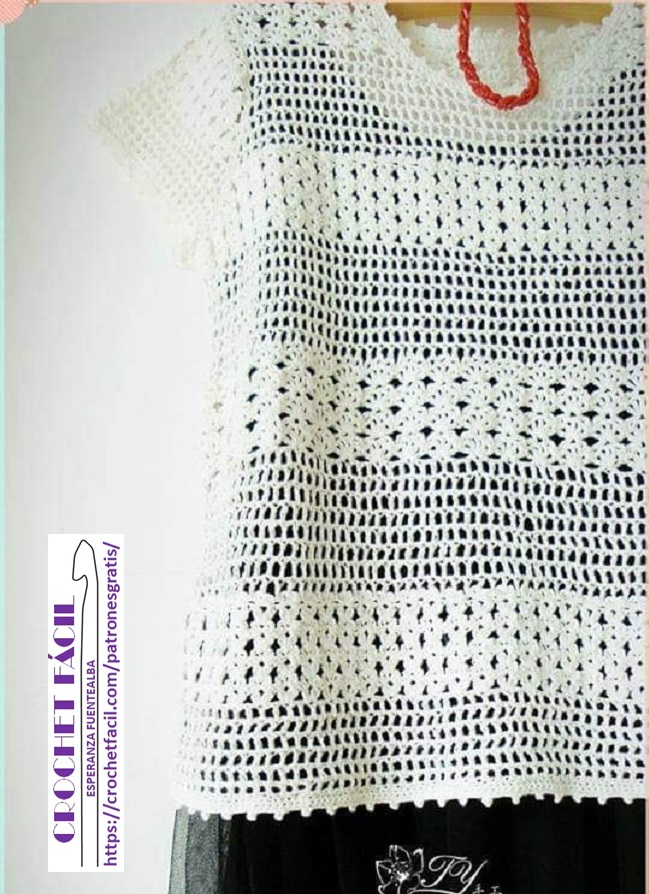 Blusa Crochet Sencilla sin Mangas