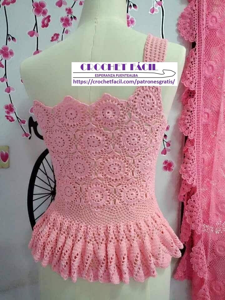 Blusa Crochet con Faldón