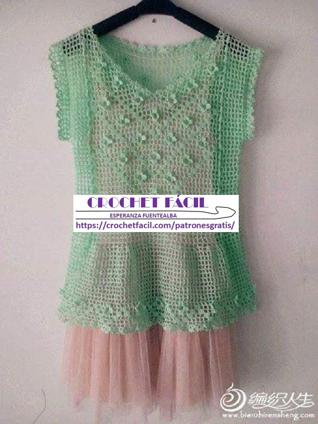 Blusa en Gancho con Flores